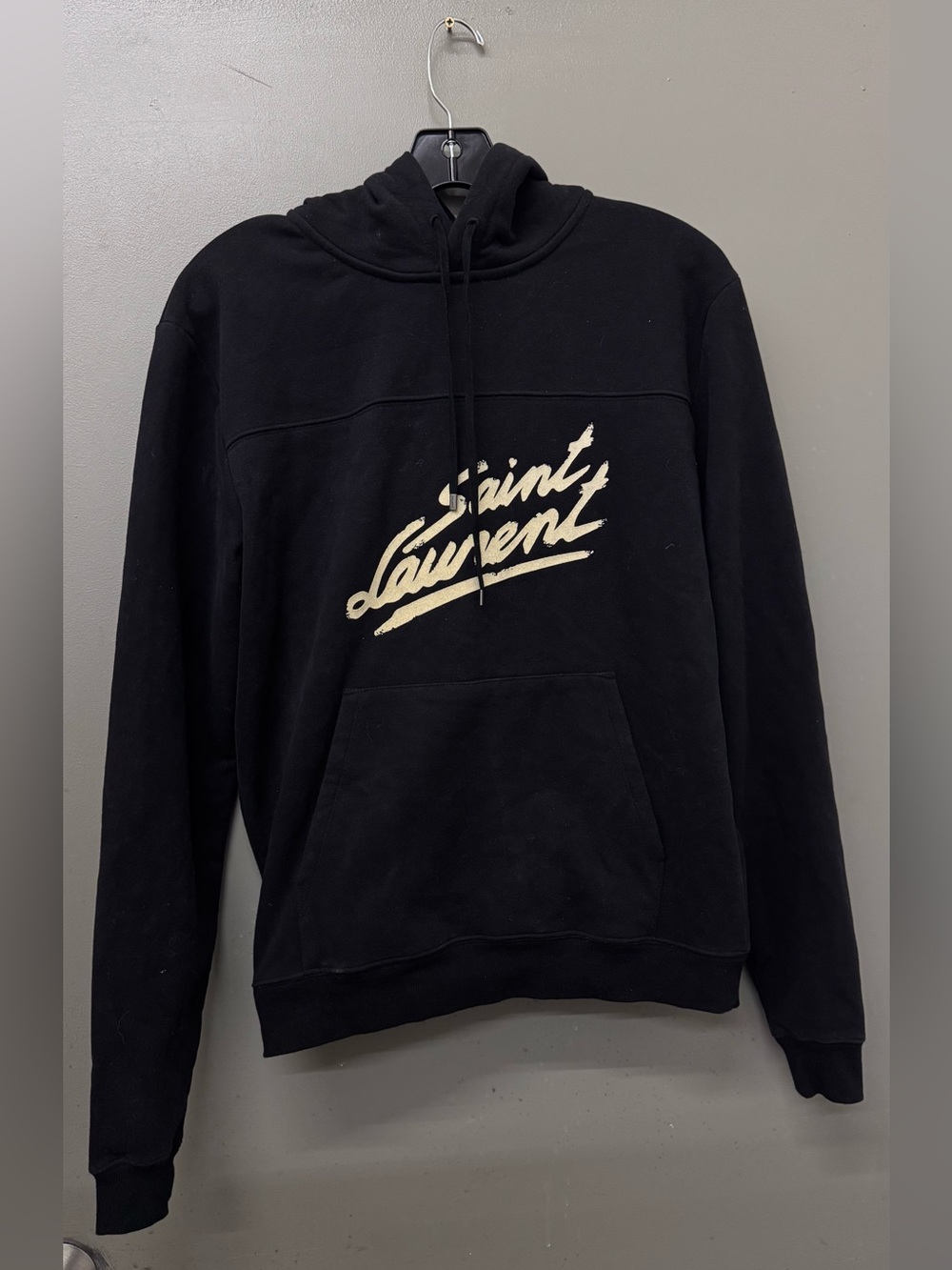 Saint Laurent 50s Signature Logo Hoodie Black Size Small 2020